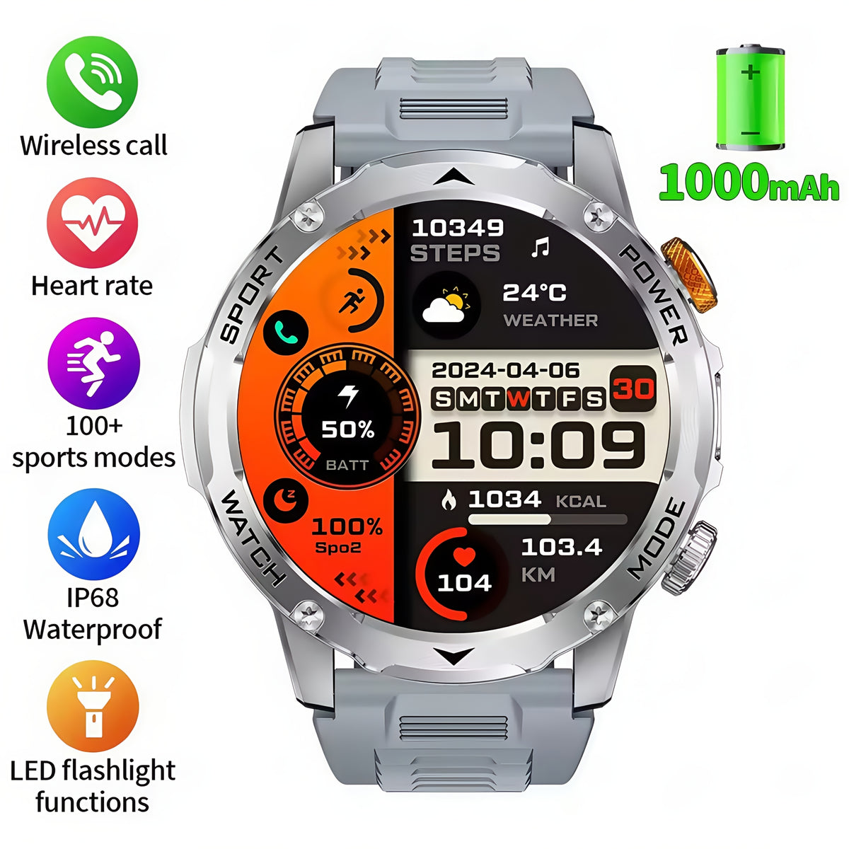 ECWORD Outdoor Sports Smartwatch - 1.7\