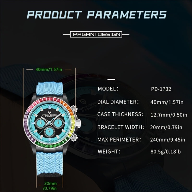 Luxury Mechanical Watch PAGANI DESIGN Men's Watch | Multifunctional Mechanical Luxury Stainless Steel Calendar