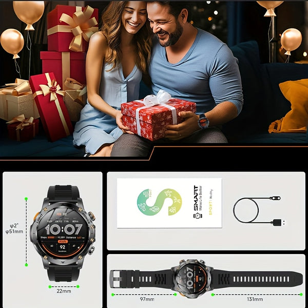 TKTKYY Men'S Smart Watch with 100+ Sport Modes, Wireless Calls