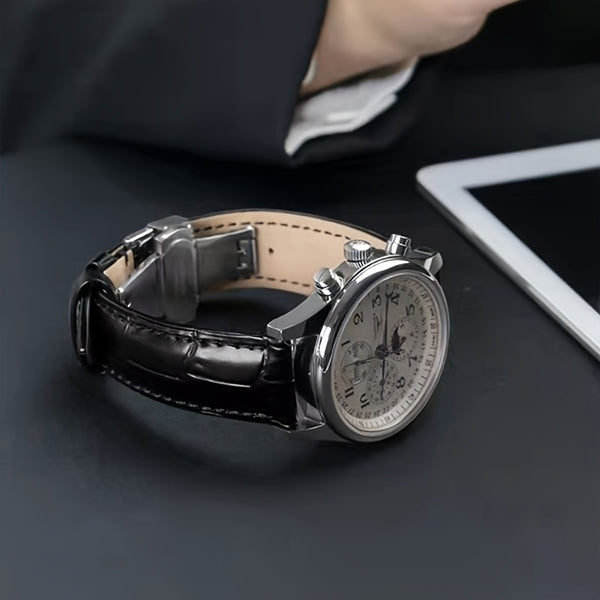 Black Crocodile Embossed Pu Leather Watchband Compatible with Leather Watch Band Strap Galaxy