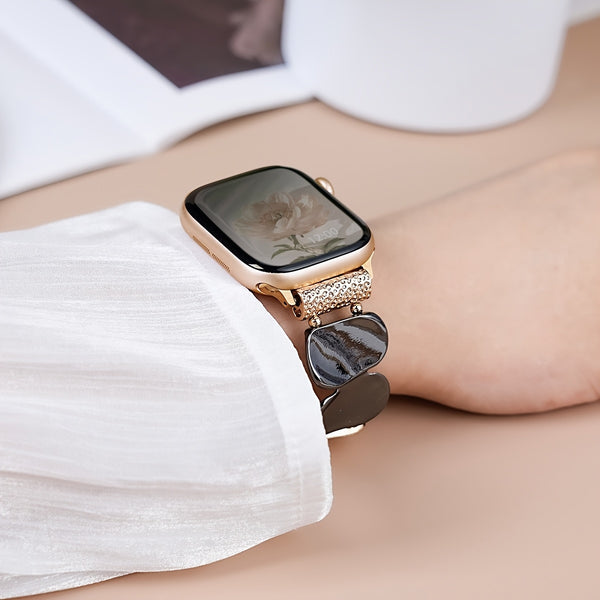 1pc of atmospheric glitter metal strap for men and Women's Apple Watch