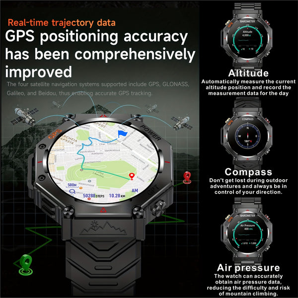 1.81 Inch New Smartwatch with GPS and Call Function Compatible with Android and iPhone