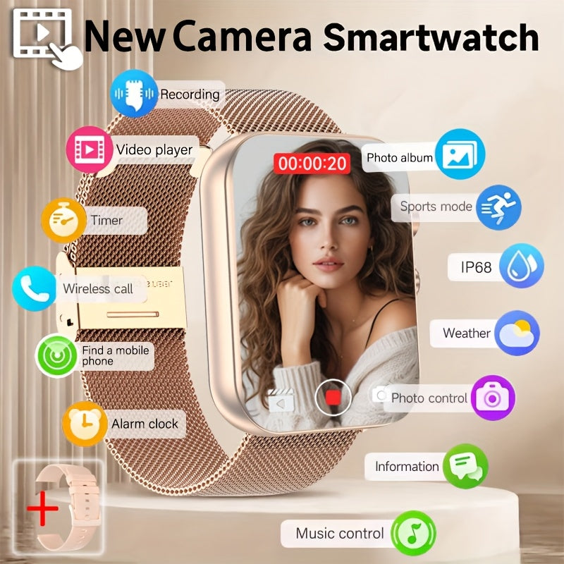 2025 First Smartwatch with Camera, Audio & Video Recording, 1.91