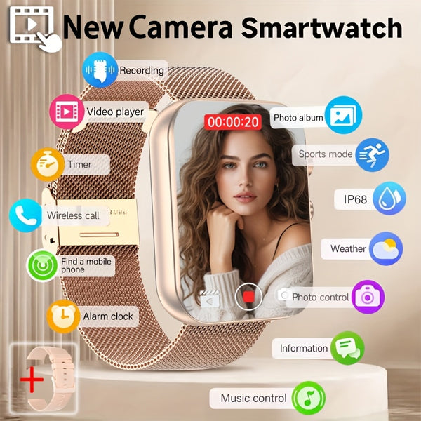 2025 First Smartwatch with Camera, Audio & Video Recording, 1.91