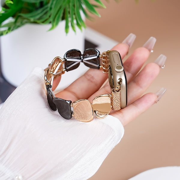 1pc of atmospheric glitter metal strap for men and Women's Apple Watch