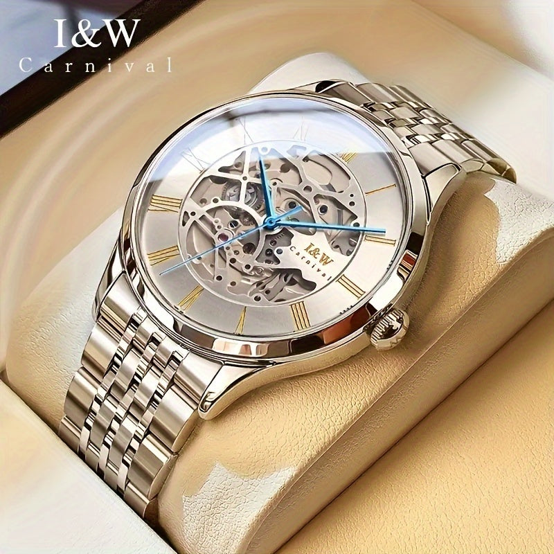 A Stylish Mechanical Watch For Men, Featuring Automatic Winding, Water Resistance