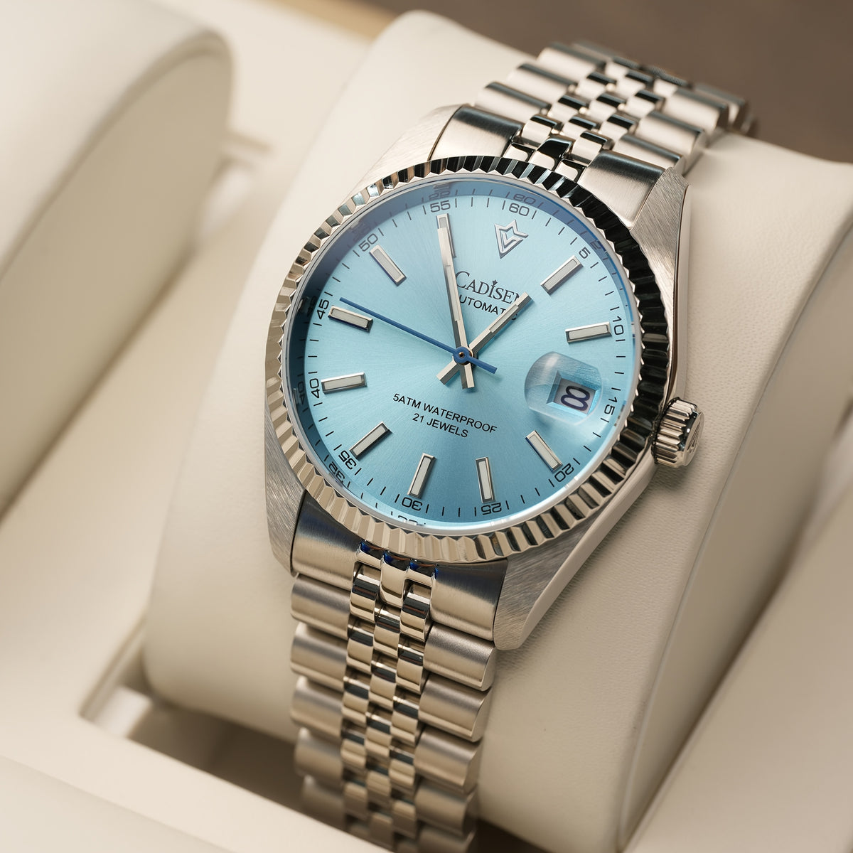 CADISEN New 's Watches Mechanical Automatic Watch for Japan 8215 AR Created-Sapphire