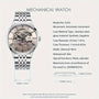 A Stylish Mechanical Watch For Men, Featuring Automatic Winding, Water Resistance