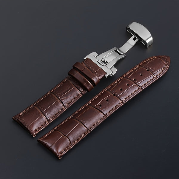 Black Crocodile Embossed Pu Leather Watchband Compatible with Leather Watch Band Strap Galaxy