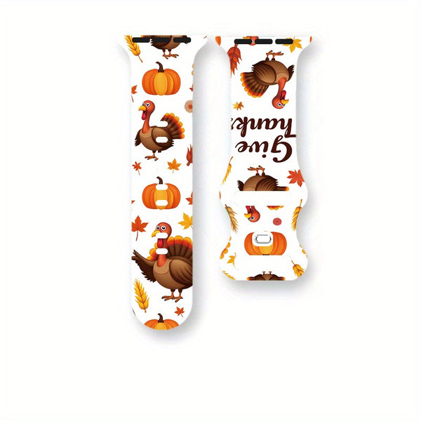 Thanksgiving Apple Watch Band A Thanksgiving-Themed Silicone Watch Band Designed Specifically for The Apple for iwatch