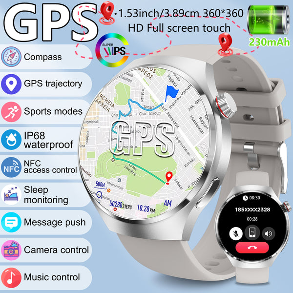 2025 New GPS Sports Smartwatch, 1, 53-inch Full Touch Screen, IP68 Swimming Watch with Built-in GPS Tracking