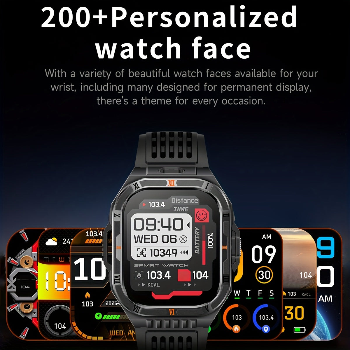 COIUSOR Men's Smart Watch with 1100mAh Battery, -Free Calling, Waterproof, 100+ Sports Modes