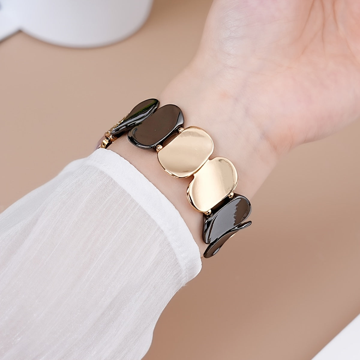 1pc of atmospheric glitter metal strap for men and Women's Apple Watch